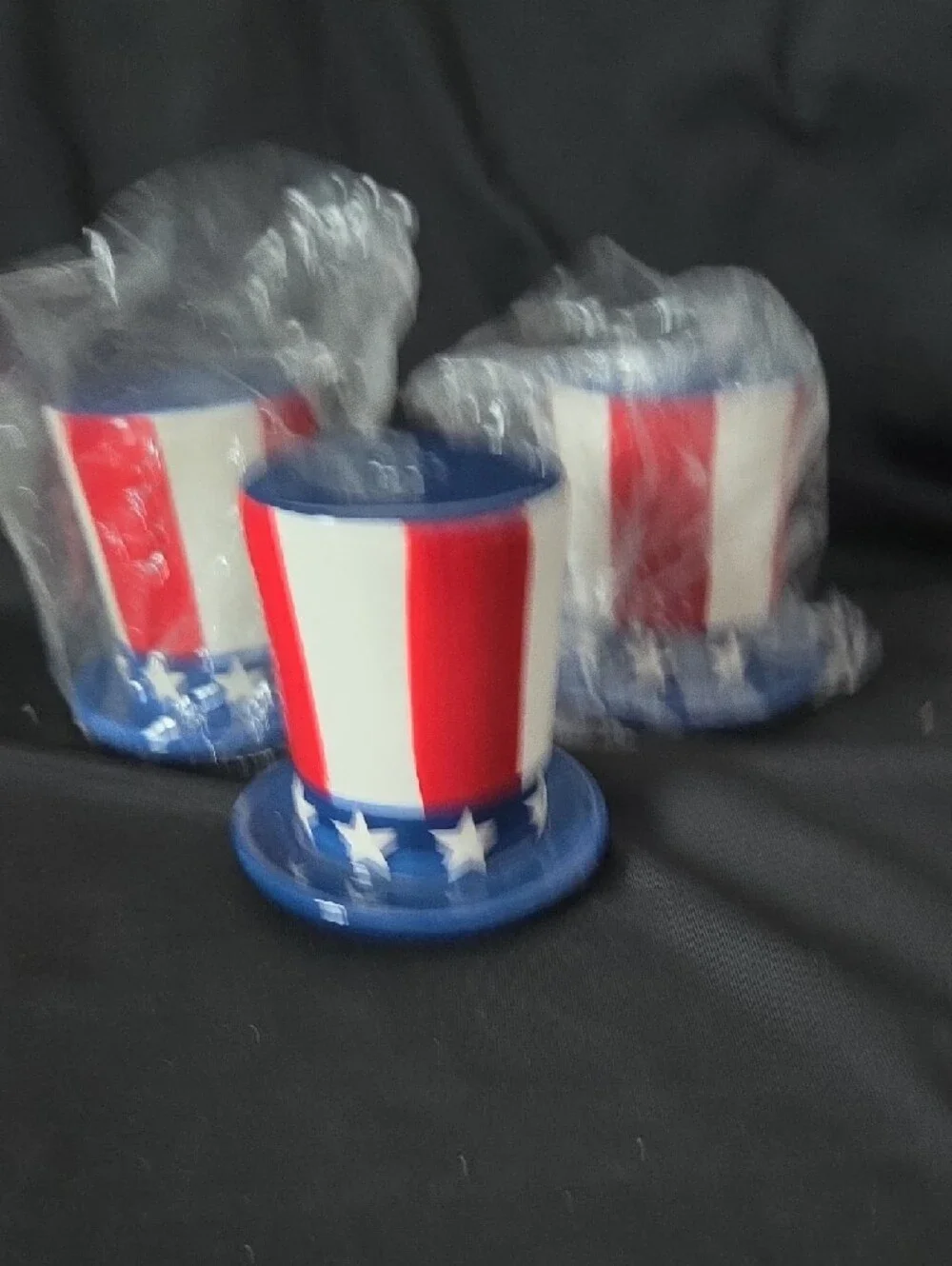 Patriotic Red, White & Blue Horderves Picks and Mini Top Hats For S & P
